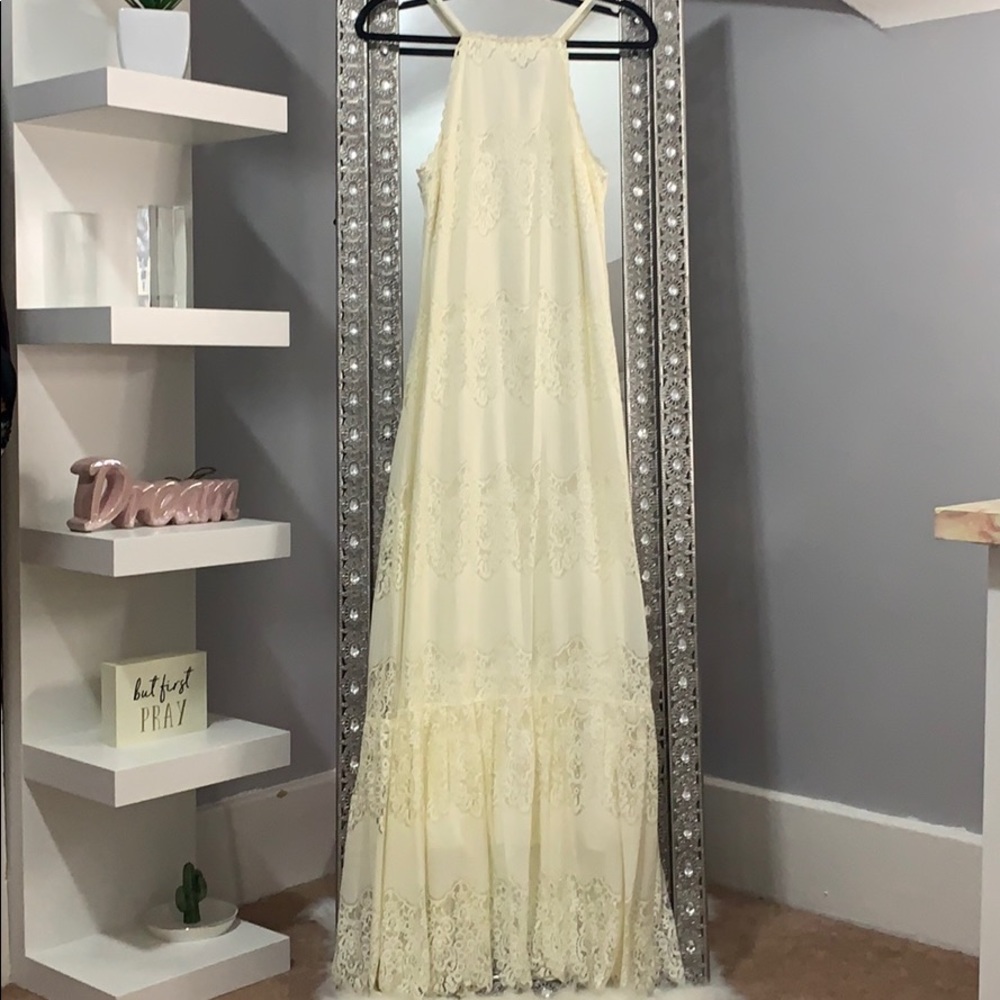 Cream Lace maxi dress